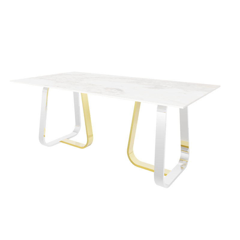 Mercer41 Inc Stainless Steel 80" Dinning Table