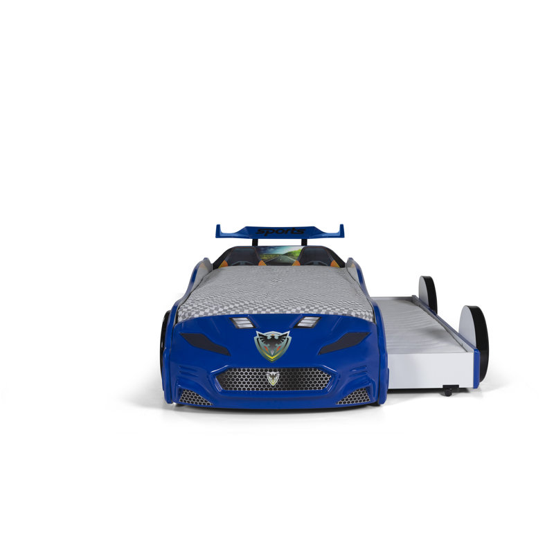 Kids Twin with Trundle, Black, Blue