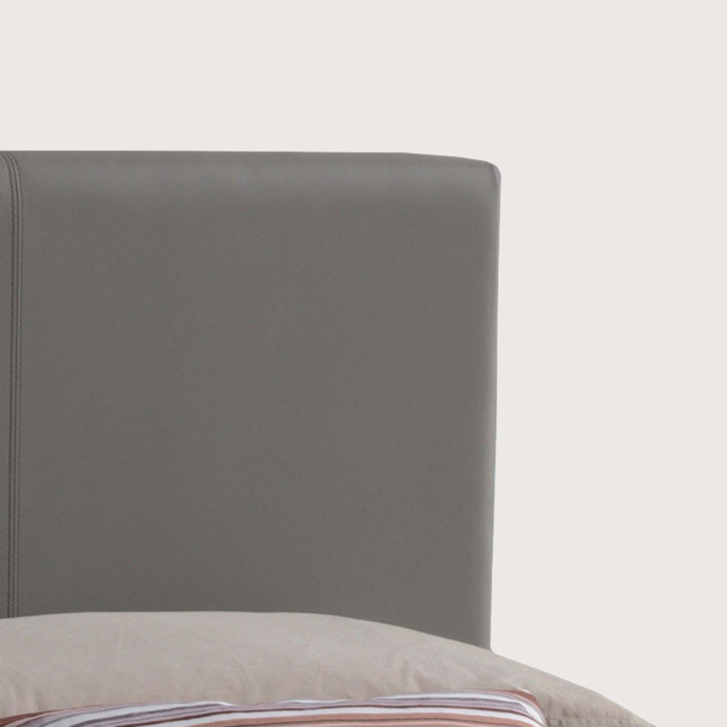 Upholstered Low Profile Standard Bed, Queen, Gray