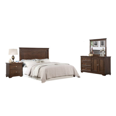 Fori 4 Piece Bedroom Set, Nightstand Dresser Mirror