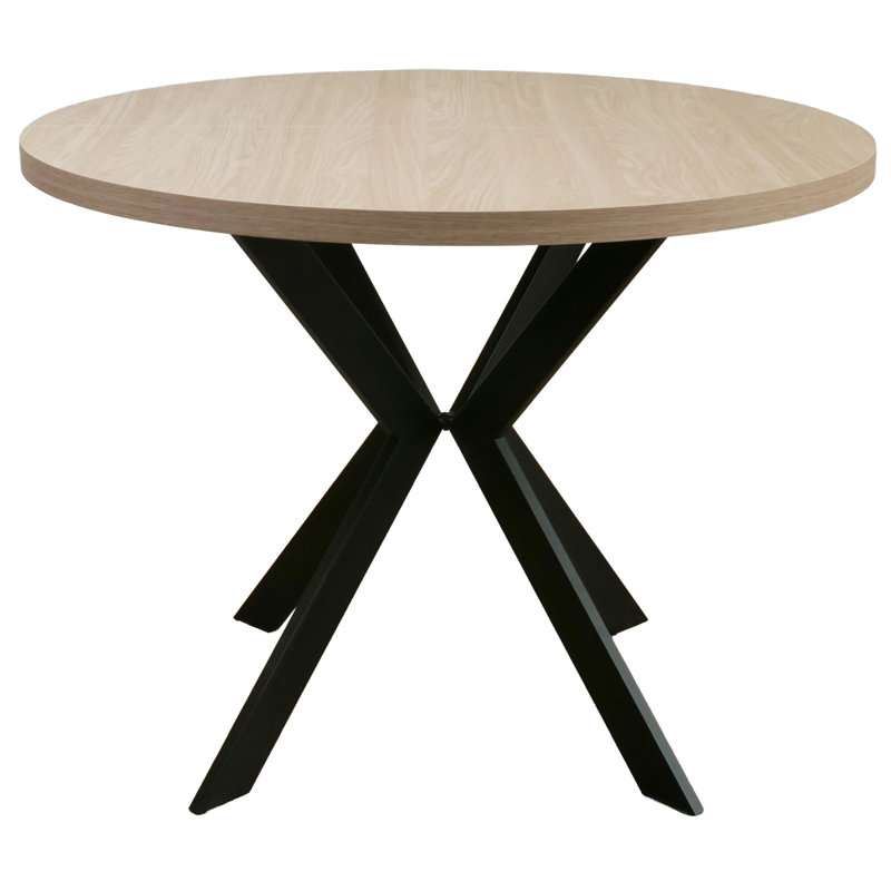 Extendable Round Dining Table, Beige