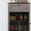 Armoire de salon grise - décor de porte de grange avec tiroir et tablette réglable. Double portes, tablette. Pour la chambre à coucher et la chambre. Vaste capacité de rangement. Pourboires. Fabrication en panneau de particules. L 23,5 po