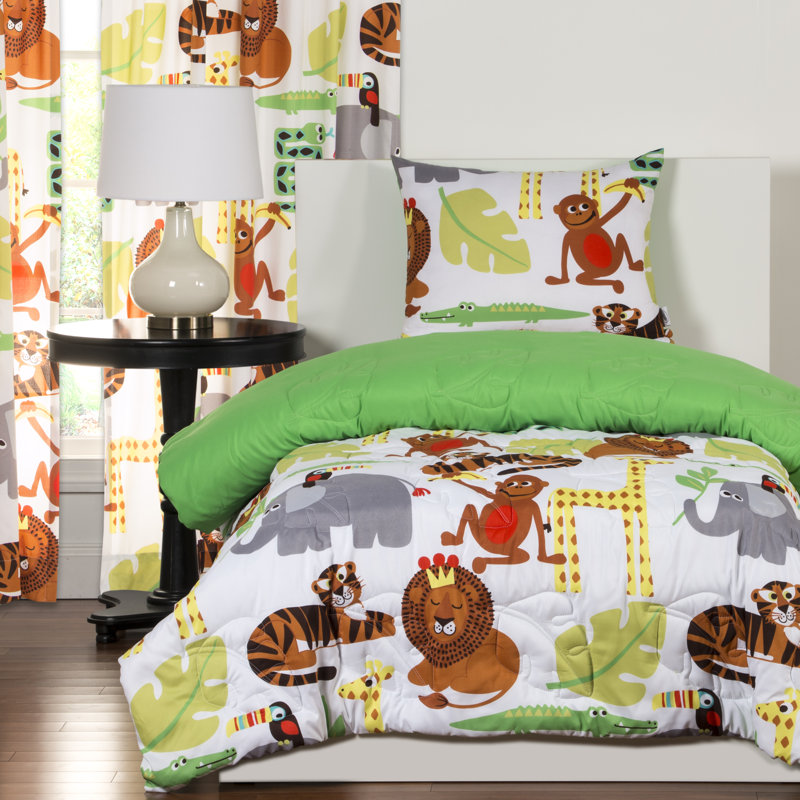 Jungle Love Reversible Comforter Set, Twin