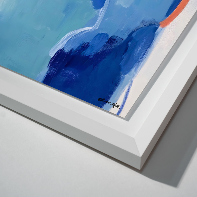 Blue Resonance II Shadowbox Abstract Print by Oliver Gal, Black Frame, 10 x 15, 16.5"H x 11.5"W, White Frame