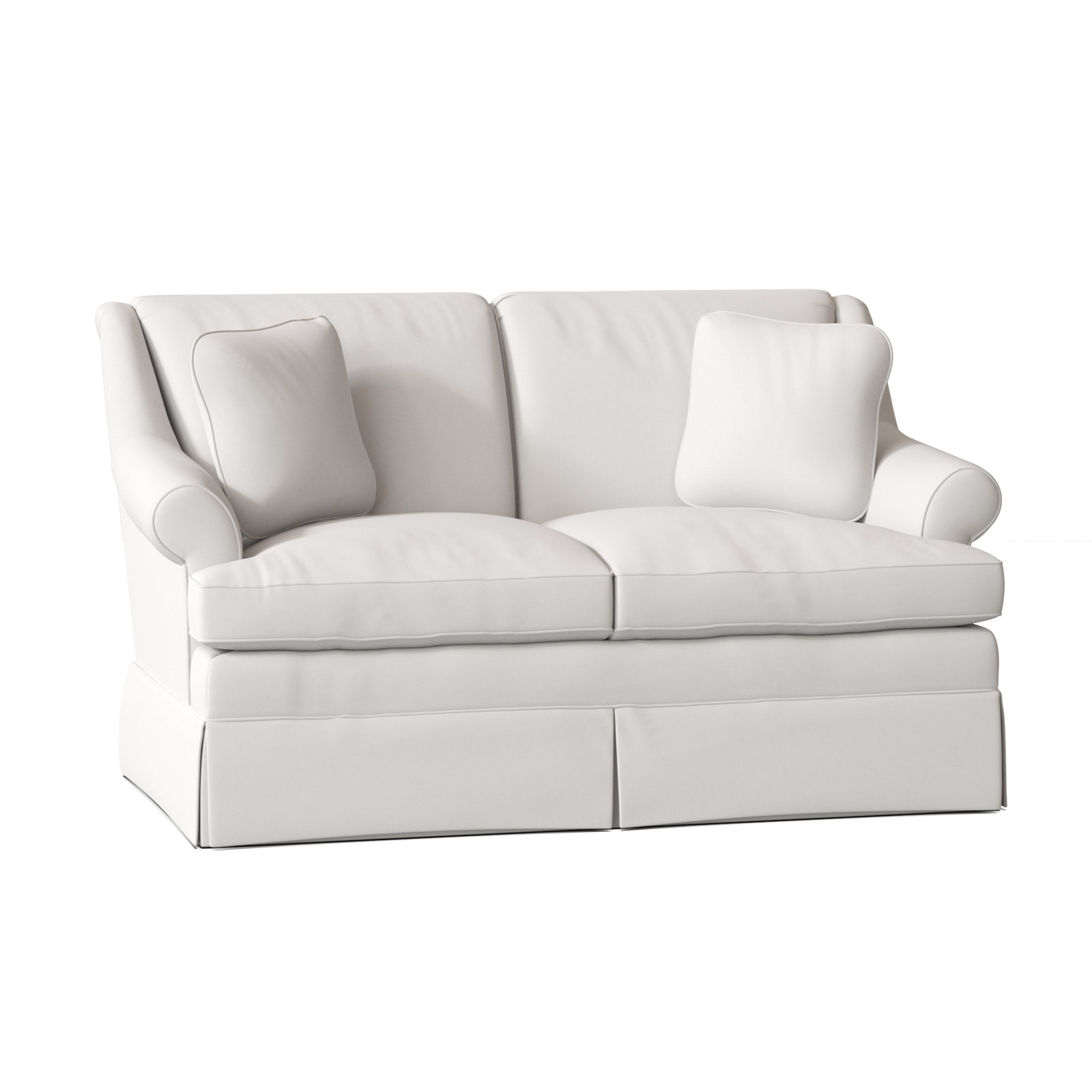 Connor 59'' Upholstered Loveseat, Peyton 31 White Performance Twill, No