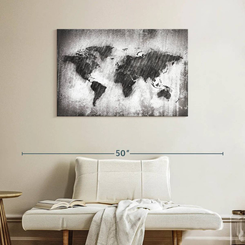 Aliaz Blurry World Map, 26" H x 39" W
