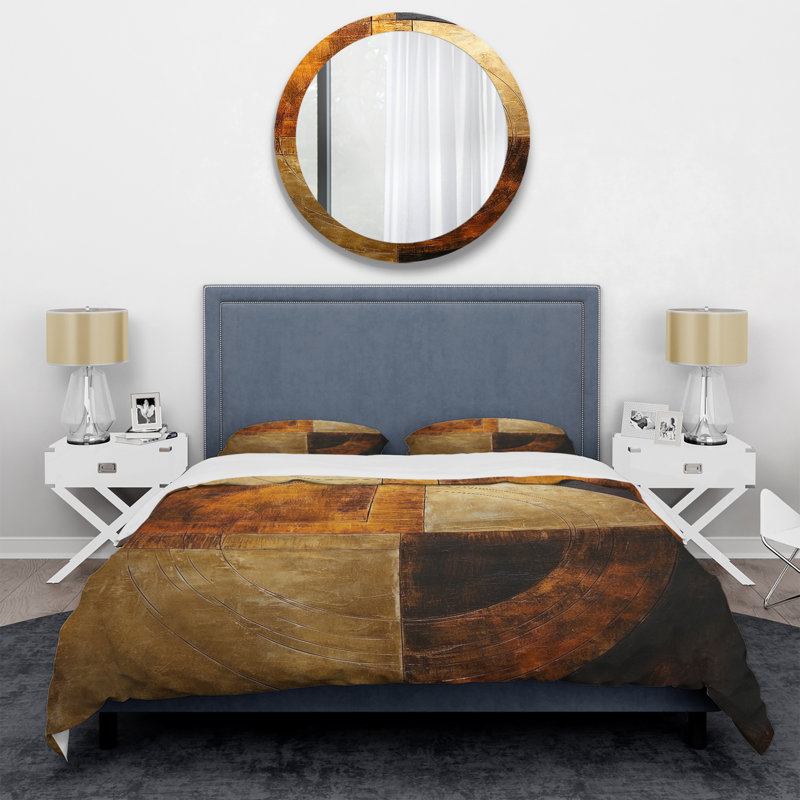 Ensemble de housse de couette Bronze Brilliance Symmetry - Abstract Shapes, Housse de couette très grand et 2 très grandes t