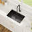 28" L x 18" W Undermount Kitchen Sink Gunmetal Black Sink 16 Gauge Stainless Steel Single Bowl Sink