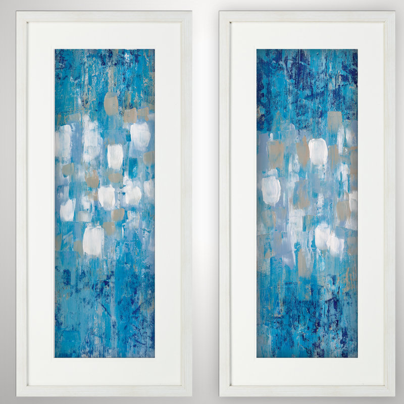 Sapphire City - ensemble de 2 reproductions d'art encadrées, Blanc