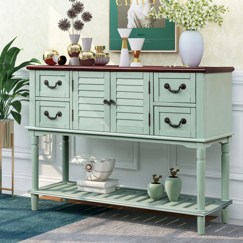 Console Lumpkin 45,3 po, Bleu antique