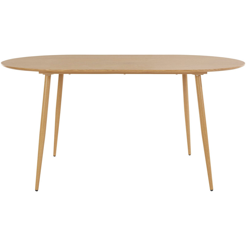 Oakpark Oval Metal Base Dining Table, Oak, Oak