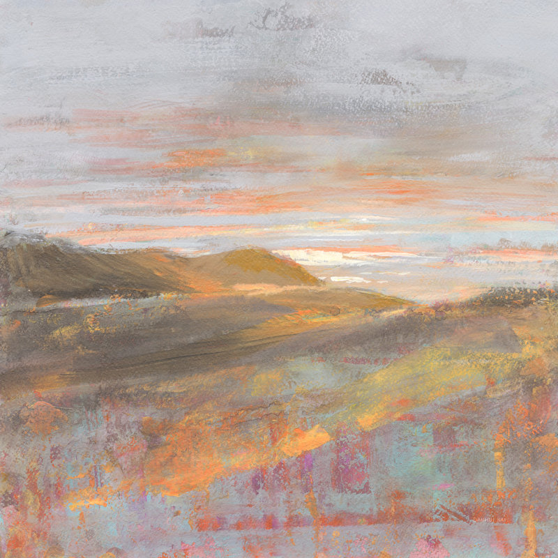 Colline, paysage désertique, occidental, impressionniste, brun, orange, jaune, gris, H 24 po x l 36 po x P 1,5 po