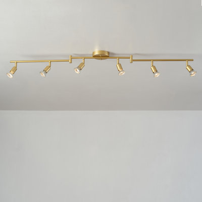 Payton 6-Light Foldable Track Lighting, Painted Brass