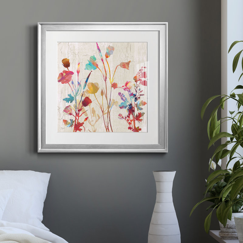 Rainbow Wildflowers II - Cadre photo, reproduction d'art sur papier, Cadre argenté, H 30,5 po x l 30,5 po x P 1,5 po