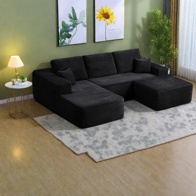 Canapé modulaire moderne avec tissu moelleux, design spacieux pour la maison