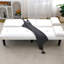Lit blanc de 67 pouces avec transformation en un clic et rembourrage en éponge pour un porte-gobelet confortable, plusieurs espaces appropriés