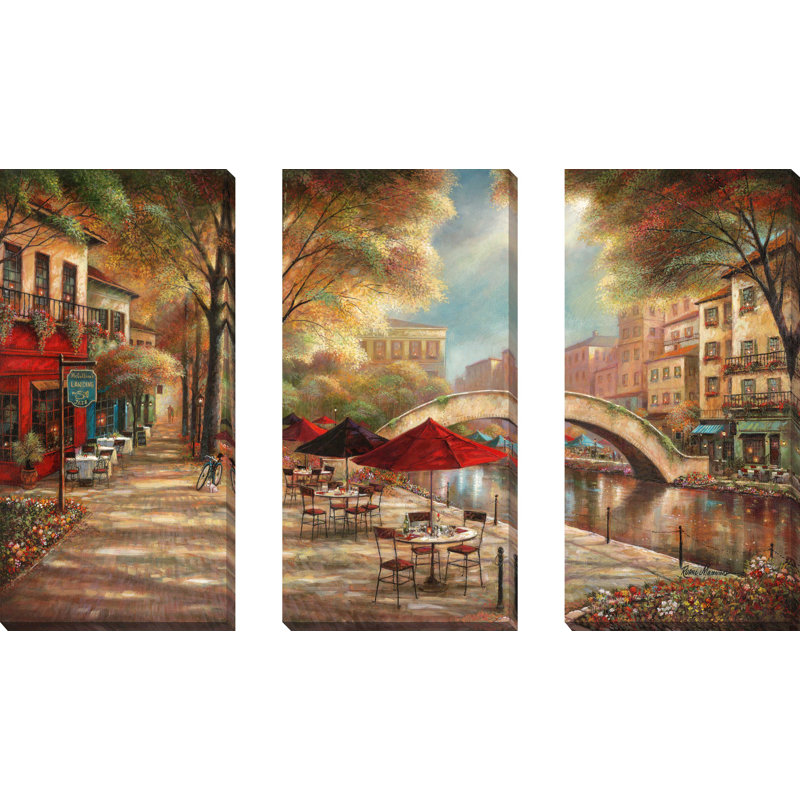 "Riverwalk Charm", ensemble de 3 impressions sur toile