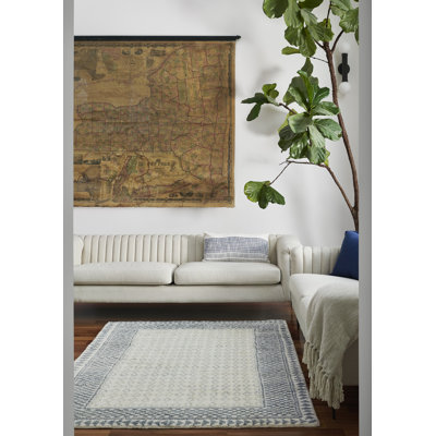 Tapis ivoire en laine et en coton noué à la main 5 po x 8 po Joss & Main Berkeley