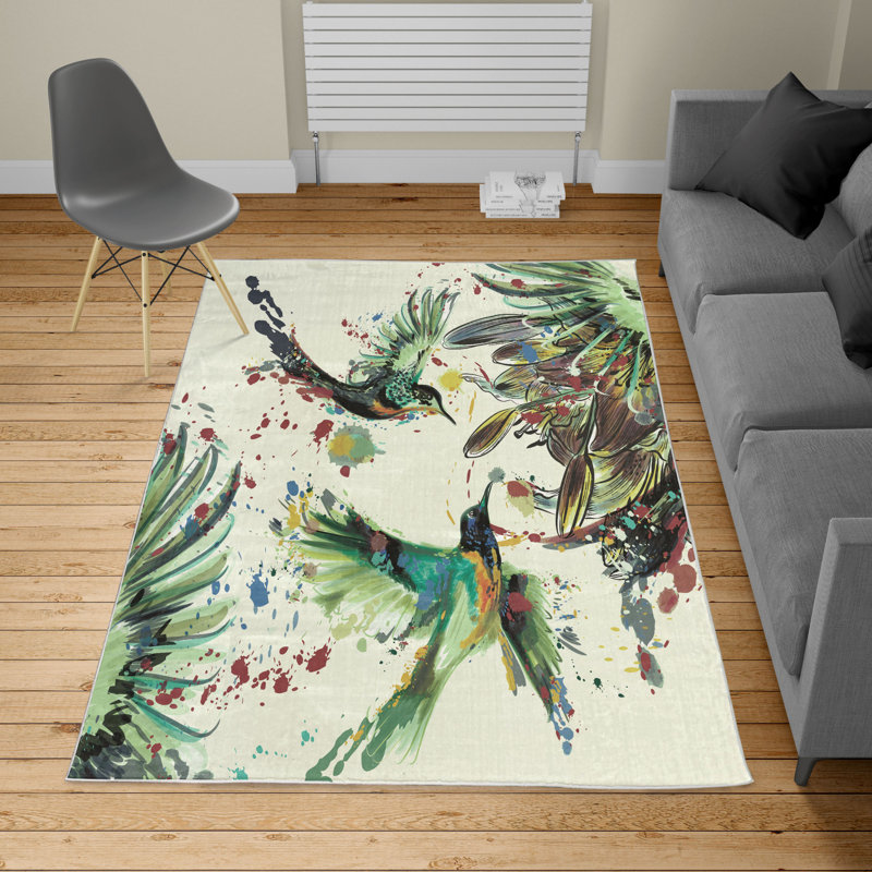 Tapis vert pistache / vert, Rectangle, de 3 pi 11 po x 5 pi 10 po