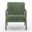 Fauteuil d'appoint en chenille verte, monobloc, style moderne du milieu du siècle, mousse haute densité, structure en bois d'hévéa, accoudoirs incurvés-1251288608