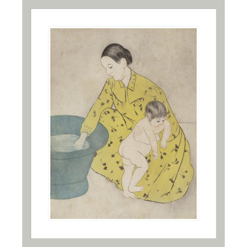 «The Bath» par Mary Cassatt - estampe numérique encadrée, 28.66" H x 23.5" W