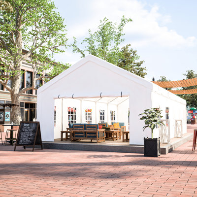 Tente de pavillon de jardin robuste de 16 x 32 pi - coupe-vent, avec parois latérales et 3 sacs de rangement pour barbecue, toile de fête 180G pour événements en plein air, diverses utilisations amovibles
