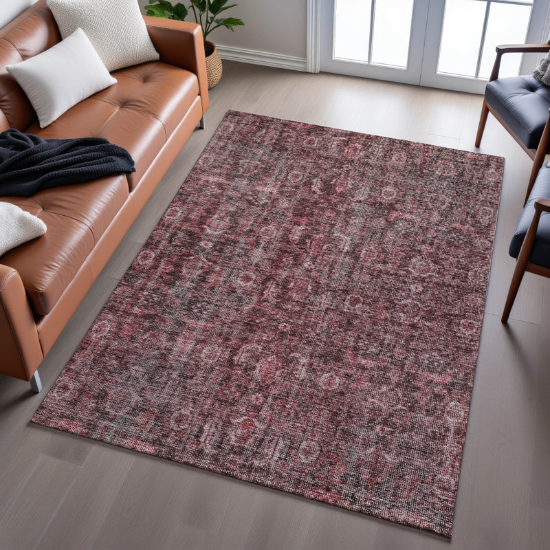Tapis damassé Premium lavable à la machine AMD1145, Rectangle 10 pi x 14 pi