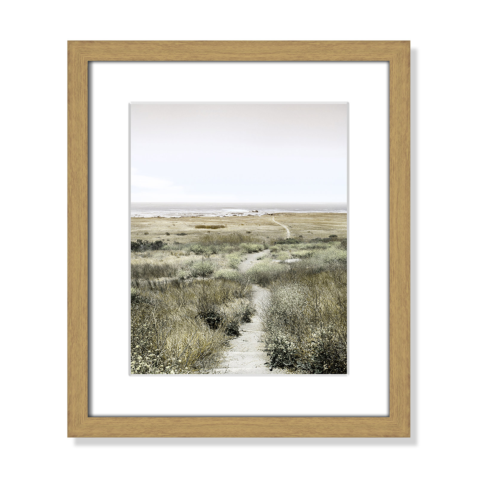 Toscani "Footpath to Paradise" Print, 13 W x 15 H x 0.75 D, Natural Wood Grain