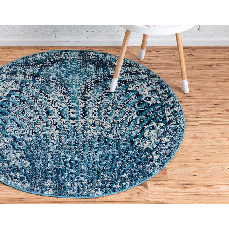 Enderson Ikat Indoor Rug, Round 4'