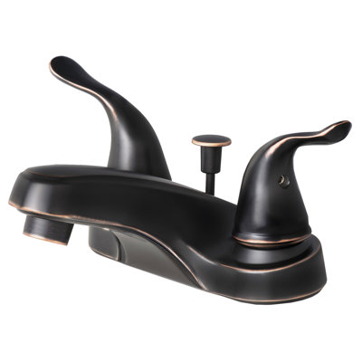 2-handle Bathroom Faucet with Drain Assembly