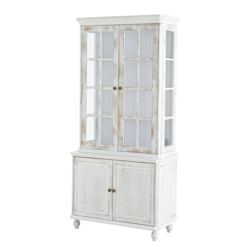 Grande vitrine 77,5 pouces avec portes doubles en verre pour le salon