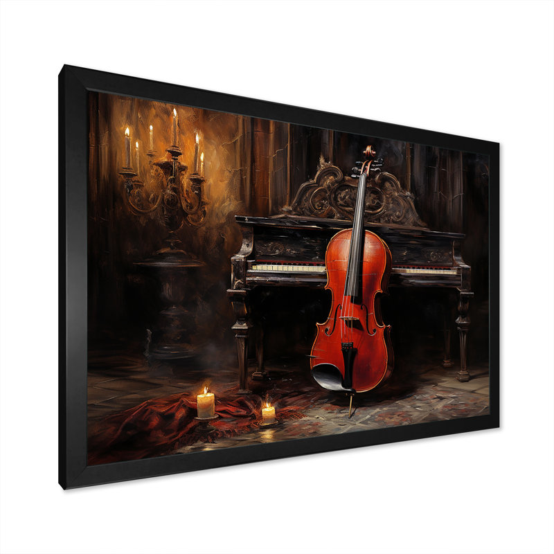 Cello Charisma, bourgogne profond sur toile, H 16 po x l 32 po x P 1 po, Cadre simple noir