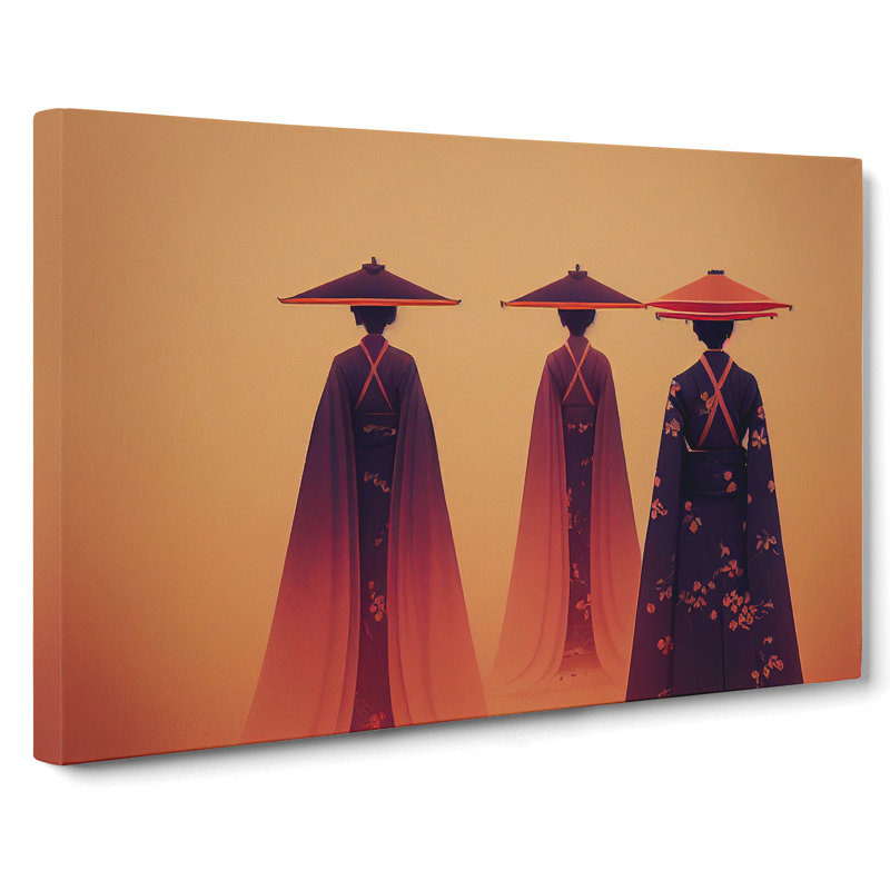 Three Geisha - Wrapped Canvas, 35cm H x 50cm W x 3cm D