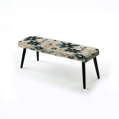 Nomadic Serenity Boho - Banc géométrique rembourré noir
