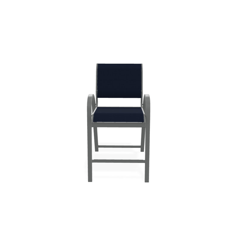 Tabouret de bar 42 po Holna, Bleu marine 13D Sunbrella®, Graphite texturé