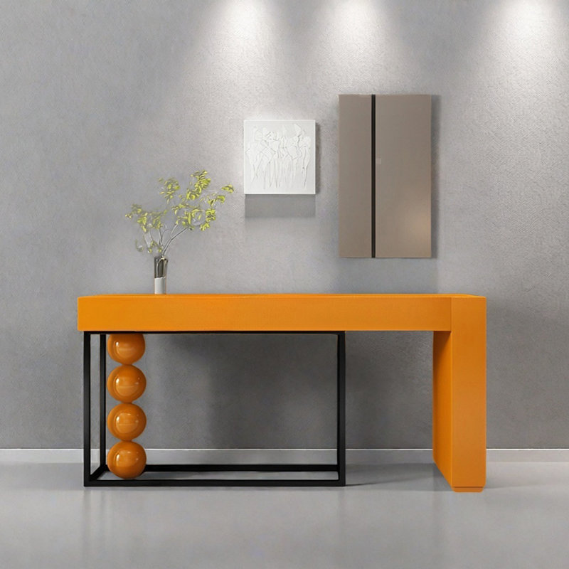 Console Modern Minimalist Art, H 35,43 po x l 62,99 po x P 15,75 po, Orange, Noir / Orange