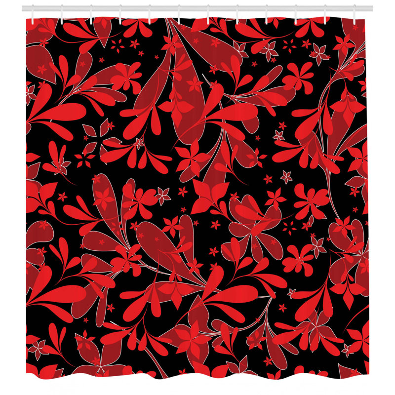 Abstract Shower Curtain with Hooks Included, 75" H x 69" W