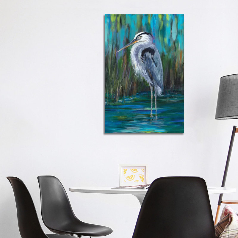 Standing Heron II by Julie Derice - Wrapped Canvas Painting, 101.6 cm H x 66.04 cm W x 3.175 cm D