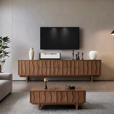 Retro Style TV Stand and Coffee Table Set