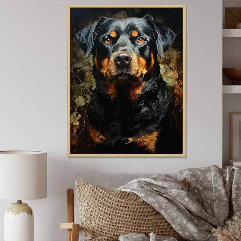 Rottweiler Resilience I sur toile, H 40 po x l 30 po x P 1,5 po, Cadre naturel flottant