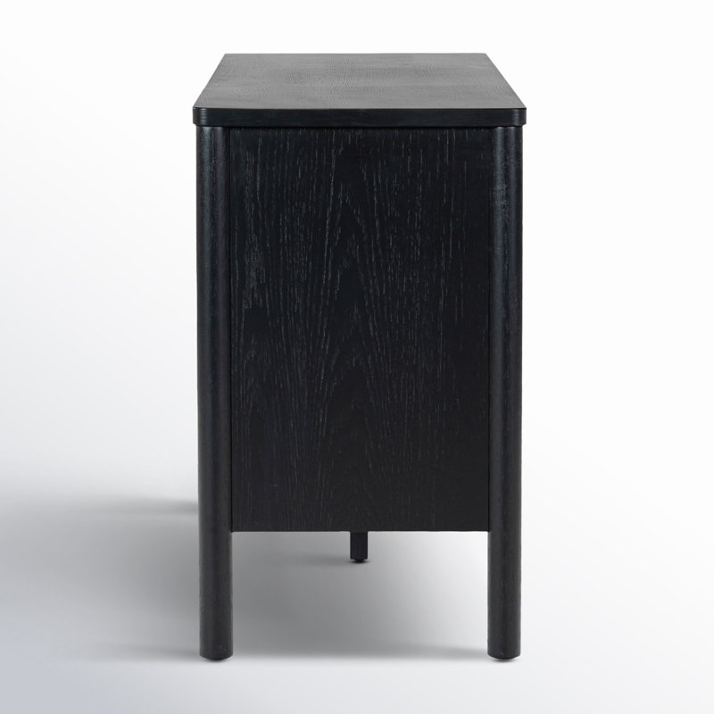 Kaplan Wood 3-Door Sideboard, Black
