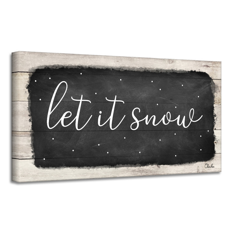 «Let it Snow» par Olivia Rose - reproduction d'art textuel sur toile tendue, H 18 po x l 36 po x P 1,5 po