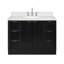 Ensemble de meuble-lavabo simple en bois massif 48 po avec comptoir en quartz noir de 1,5 po Haun Haun-887759778-887759790-887759777