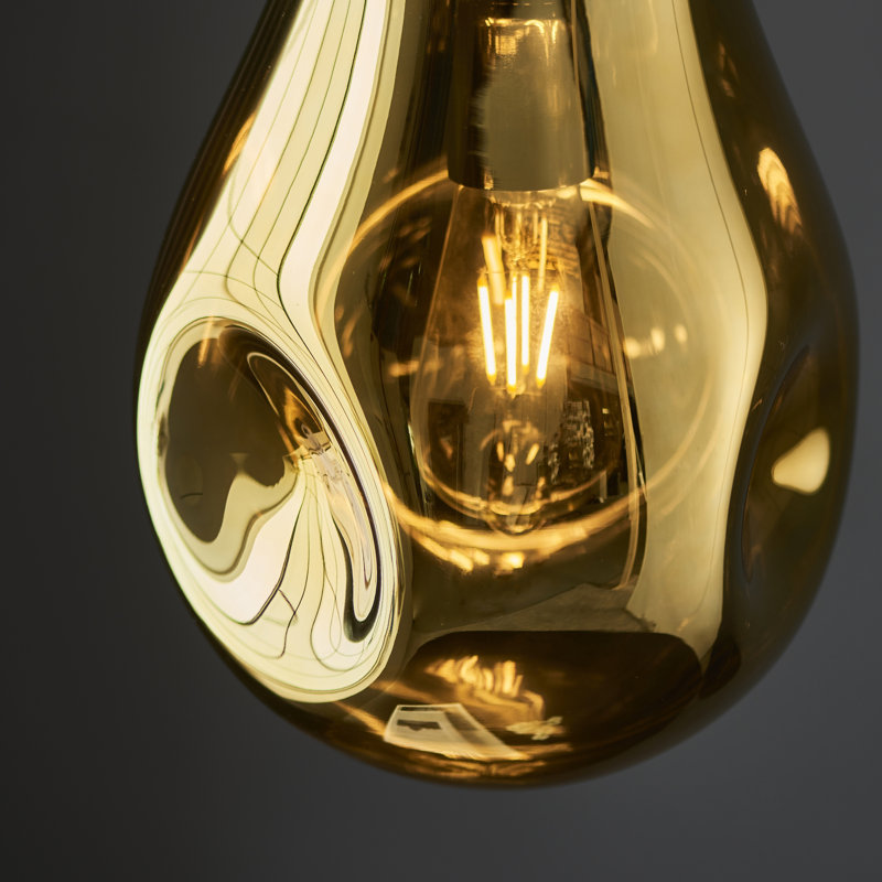 Raritan 1 - Light Chrome Teardrop Pendant, Gold Metallic