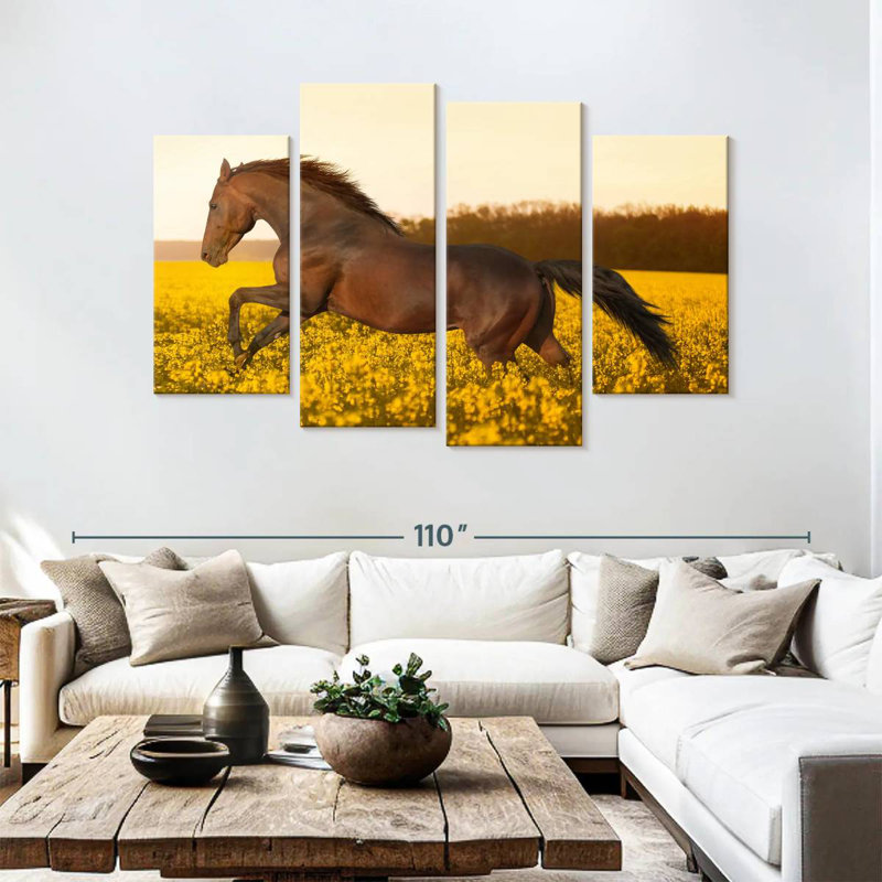 Brampt Horse In Flower Field