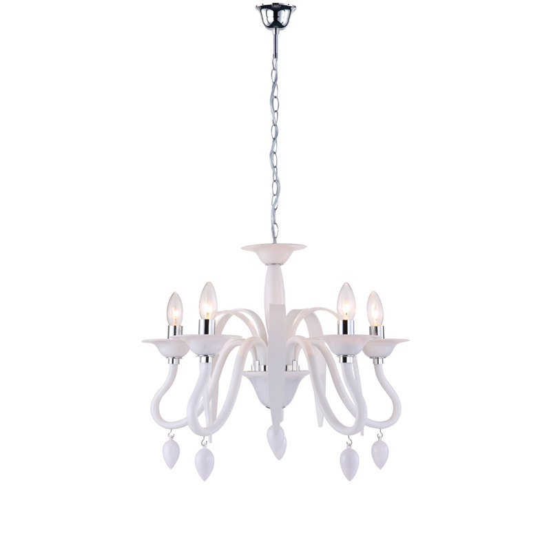 Alma 5 - Light Candle Style Chandelier, White