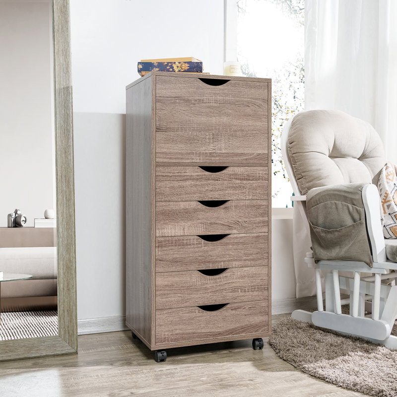 Armoire de rangement 6 tiroirs Inara, Brun clair
