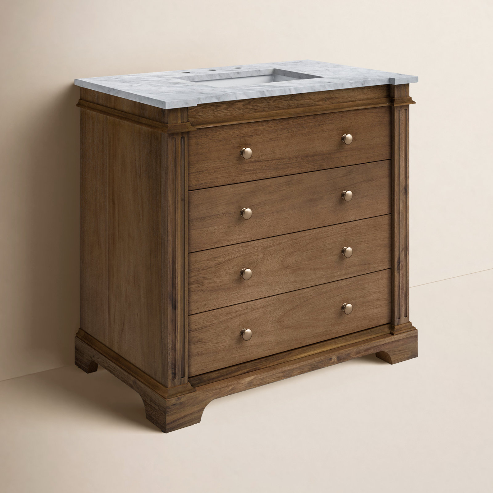 Garza 36" Acacia Single Bathroom Vanity, Brown