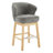 30.32" Swivel Bar Stool with Solid Rubberwood Frame and Metal Footrest-534547293