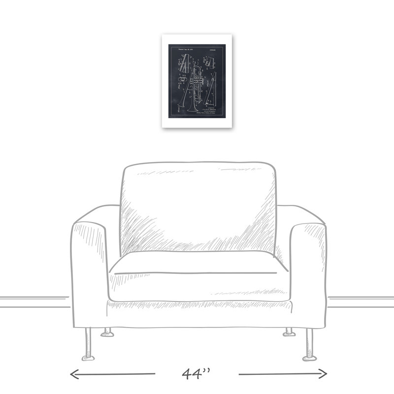 «Dual Bell Trumpet» sur toile, H 16 po x l 12 po x P 1,25 po, Toile tendue